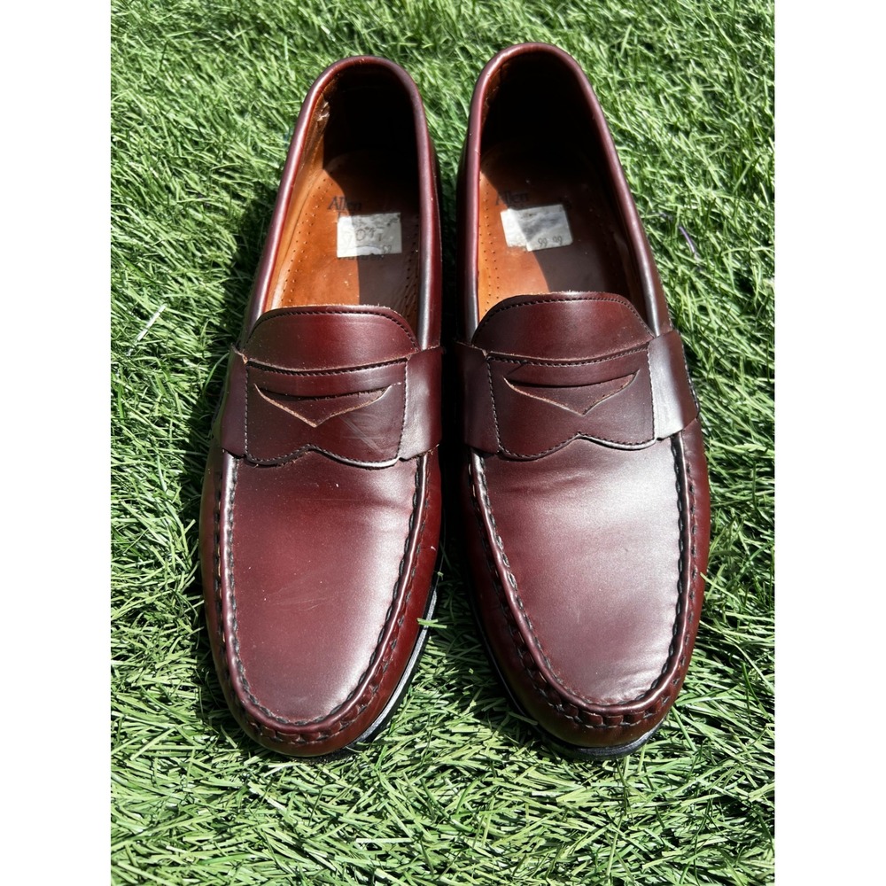 Allen Edmonds Kenwood Burgundy Leather Beefroll Penny Loafers Mens 10